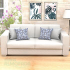 Almofada Branca E Azul Geométrica 45cm X 45cm Com 4 Unidades