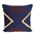 Almofada Quadrada Camile Azul 45x45cm Mello Tecelagem