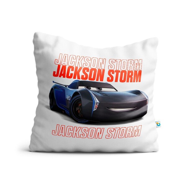 Almofada Carros Jack Storm Nome - Almofada Laranja