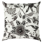 Almofada cheia 43x43cm  Asturias Flores Cinza