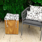 Almofada cheia 60x60cm  Asturias Flores Cinza