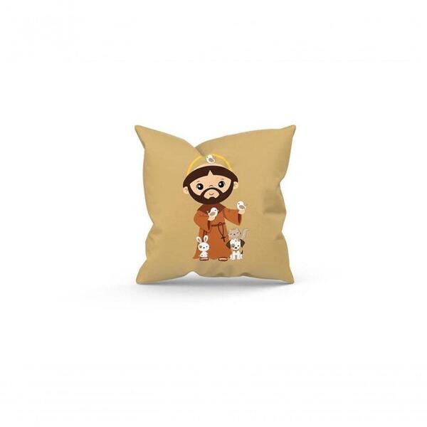 Almofada Cheia C/ Zíper 25x25 São Francisco De Assis