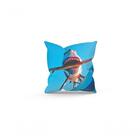 Almofada Cheia C/ Zíper 25x25 Tubarão Com Prancha