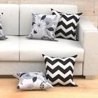 Almofada Chevron Preta + Novara Estampada 2 Unidades 45cm X 4