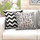 Almofada Chevron Preta Grande Decorativa 60cm X 60cm 6 Unidad