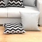 Almofada Chevron Preta Grande Decorativas 60cm X 60cm 6 Unida