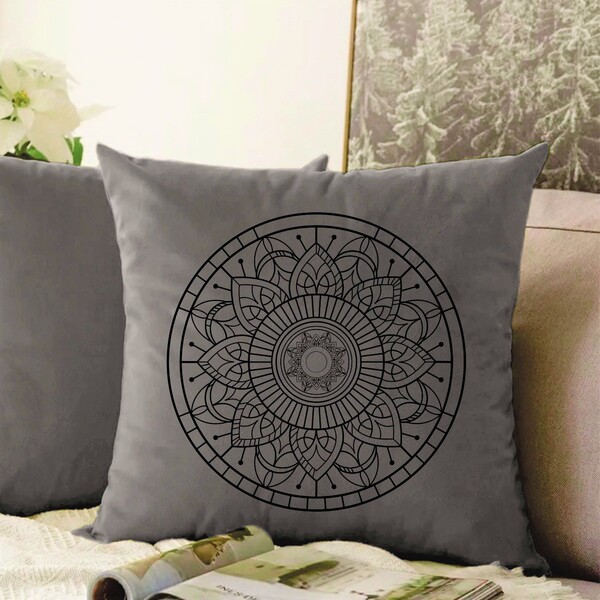 Almofada Cinza Durga Cinza 40x40cm - Serigrafada Frente E Ver