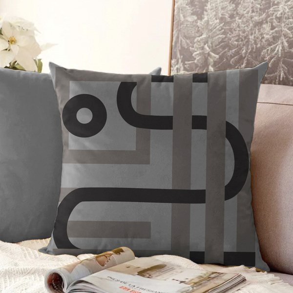 Almofada Cinza Persi Cinza 40x40cm - Serigrafada Frente E Ver
