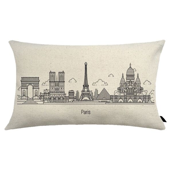 Almofada City Retangular Estampada 30x50cm Paris - Somente Ca