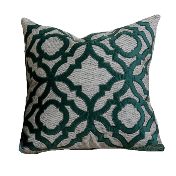 Almofada Coleção Brunello Bordada Verde Musgo Quadrada Tipo:c