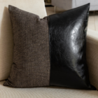 Almofada Coleção Brunello Couro E Linhão Preto Tipo:completa
