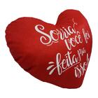 Almofada Coração Frases Feita Pra Isso Vermelha 45cm X 30cm