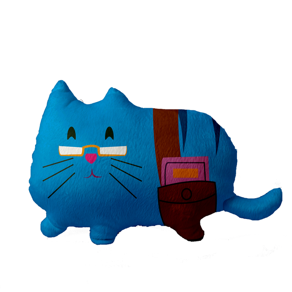 Almofada De Gato Para Sofá Decorativa Sala Infantil Vovó Azul