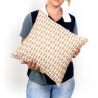 Almofada De Linho Cáqui Geométrica 45cm X 45cm Com Enchimento
