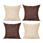 Almofada De Linho Cáqui Lisa 45cm X 45cm Com Enchimento De Si