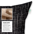 Almofada De Linho Cáqui Lisa 45cm X 45cm Com Enchimento De Si