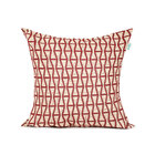 Almofada De Linho Geométrica Vermelha 45cm X 45cm Com Enchime