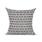 Almofada De Linho Preta Geométrica 45cm X 45cm Com Enchimento