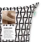 Almofada De Linho Preta Geométrica 45cm X 45cm Com Enchimento