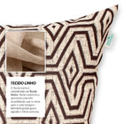 Almofada De Linho Tabaco Geométrica 45cm X 45cm Com Enchiment