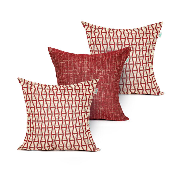 Almofada De Linho Vermelha Lisa 45cm X 45cm Com Enchimento De