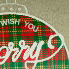 Almofada De Natal Bordada 50x50 Poliéster Com Enchimento