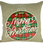 Almofada De Natal Bordada 50x50 Poliéster Com Enchimento