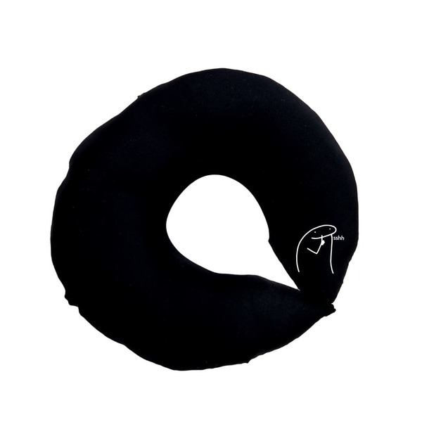 Almofada De Pescoço Para Viagem Preta Meme Flork Silencio Pre