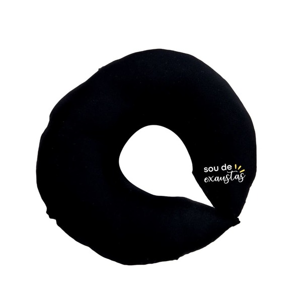 Almofada De Pescoço Para Viagem Preta Sou De Exaustas Preto