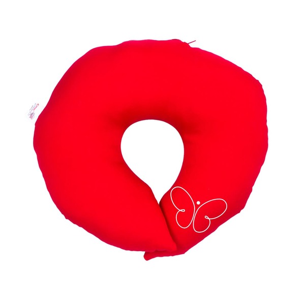 Almofada De Pescoço Para Viagem Vermelha Borboleta Vermelho