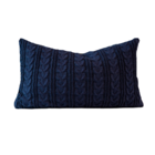 Almofada De Tricot Azul Marinho Retangular Tipo:completa
