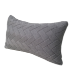 Almofada De Tricot Geométrico Cinza Claro Retangular Tipo:com