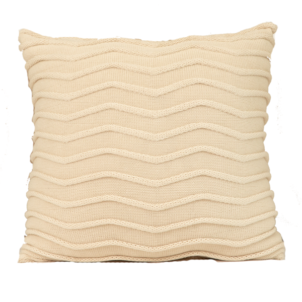 Almofada De Tricot Geométrico Offwhite Quadrada Tipo:somente