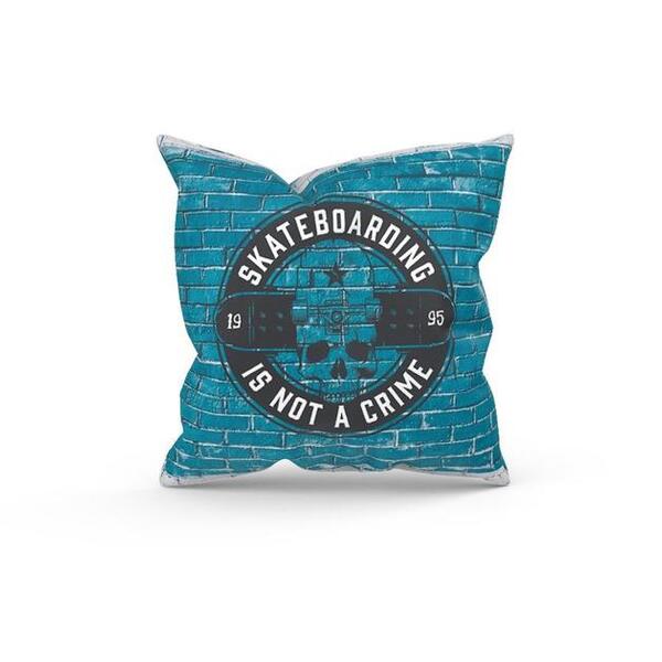 Almofada Decorativa 25x25 Personalizada Skate Caveira Skatebo