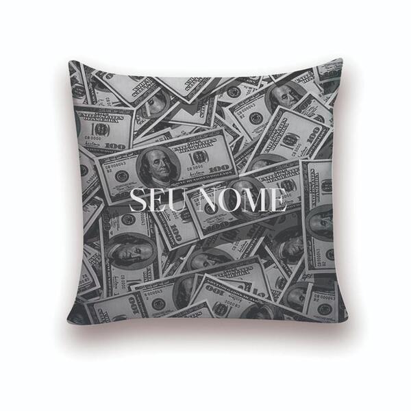 Almofada Decorativa 25x25 Personalizado Cheias Dollar Nome
