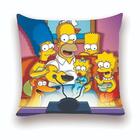 Almofada Decorativa 25x25 Personalizado Simpsons Assistindo Tv