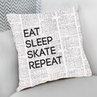 Almofada Decorativa 40x40 Eat Sleep Skate Repeat