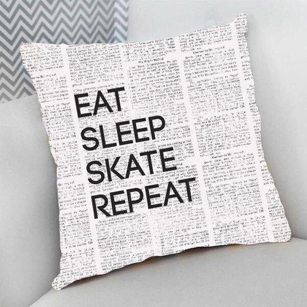 Almofada Decorativa 40x40 Eat Sleep Skate Repeat