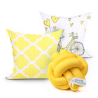 Almofada Decorativa Amarela Para Sala 2 Unidades 45cm X 45cm