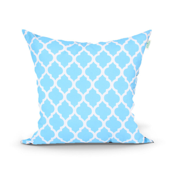 Almofada Decorativa Azul Geométrica Estampada 45cm X 45cm Com