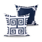 Almofada Decorativa Azul Geométrica Estampada Para Quarto Ou