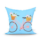 Almofada Decorativa Bicicleta Azul Bebê 45cm X 45cm Com Refil