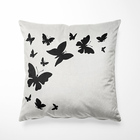 Almofada Decorativa Borboletas Preta 40x40cm Serigrafada - Ca