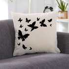 Almofada Decorativa Borboletas Preta 40x40cm Serigrafada - So