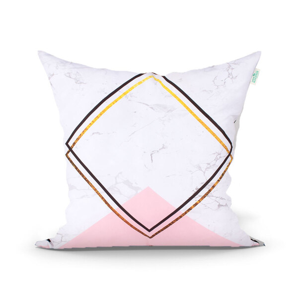 Almofada Decorativa Branca Estampada 45cm X 45cm Com Refil De