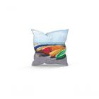 Almofada Decorativa Cheia C/ Zíper 25x25 Canoas Coloridas