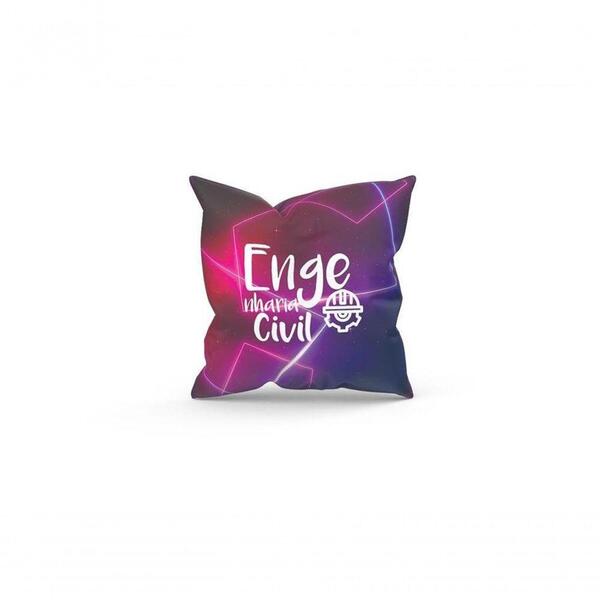 Almofada Decorativa Cheia C/ Zíper 25x25 Engenharia Civil