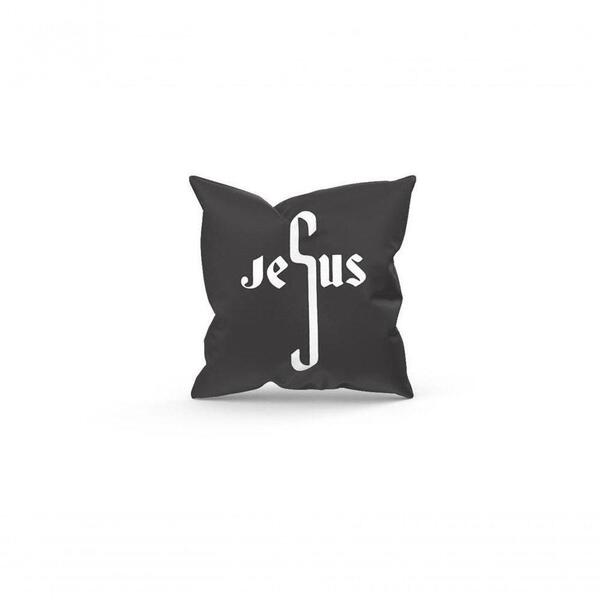 Almofada Decorativa Cheia C/ Zíper 25x25 Jesus Letras