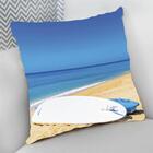 Almofada Decorativa Cheia C/ Zíper 25x25 Pranchas Na Areia