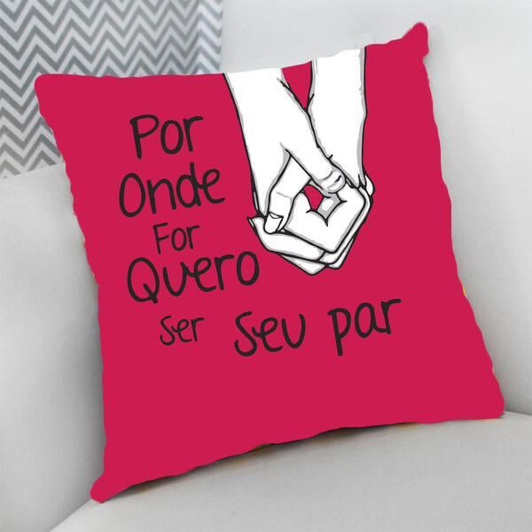 Almofada Decorativa Cheia C/ Zíper 25x25 Presente Por Onde Eu